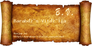 Barabás Vitália névjegykártya